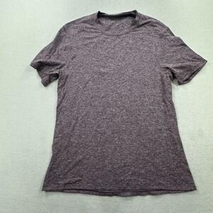 Lululemon Shirt Mens Small Burgundy Heathered Performance Short Sleeve Athletic